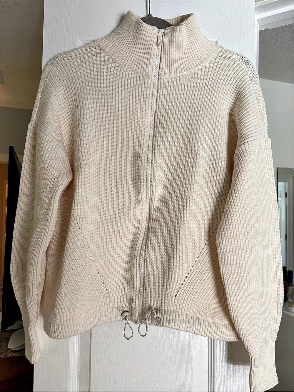 Lou & Grey Cream Half-Zip Sweater Medium